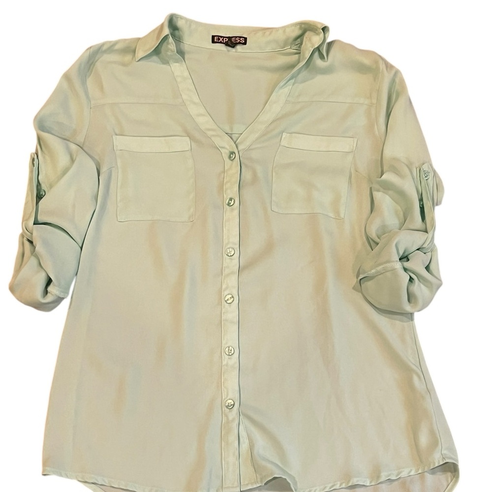 Express, Women’s  Mint Button-Down Shirt, Size XS